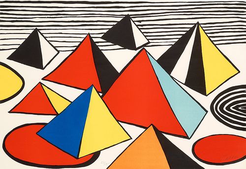 Alexander Calder Pyramids C 1975 Abstract Prints Artwork Alexander Calder