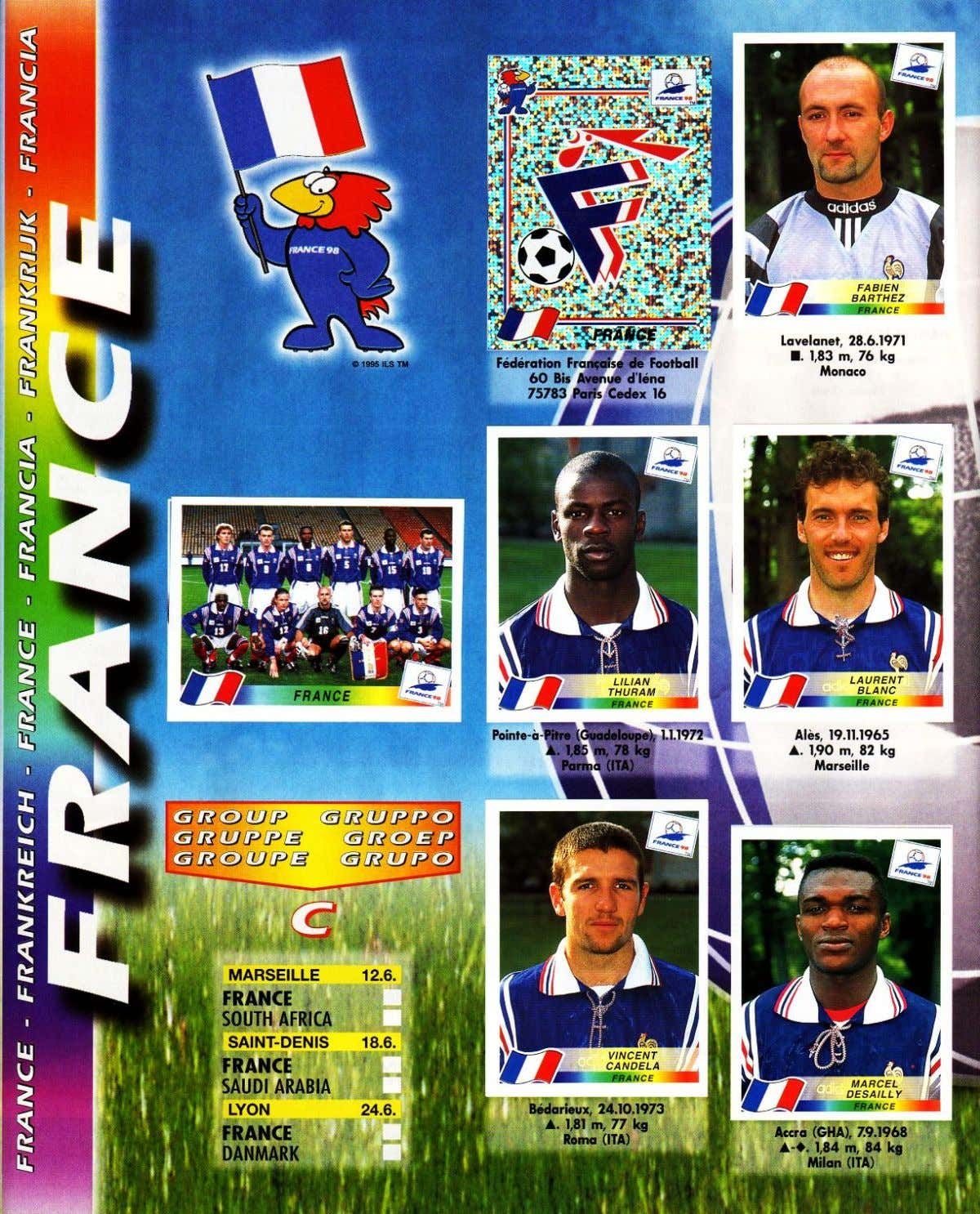 Panini World Cup 1998 World Cup Sticker Album France Panini World Cup 1998 World Cup Sticker Album France