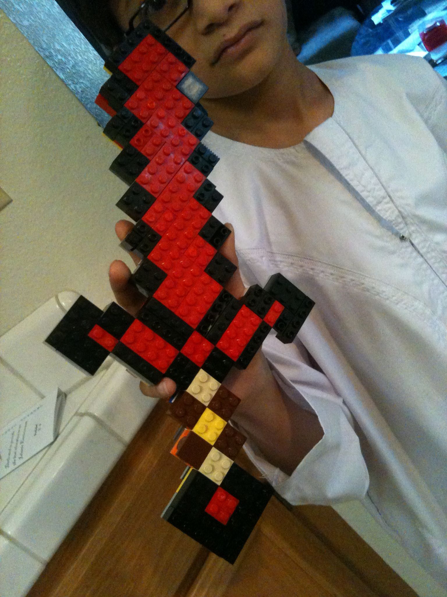 DIY Pixelated Sword Minecraft Inspired By Tuaha Khan 8 Years Old diy-pixelated-sword-minecraft-inspired-by-tuaha-khan-8-years-old