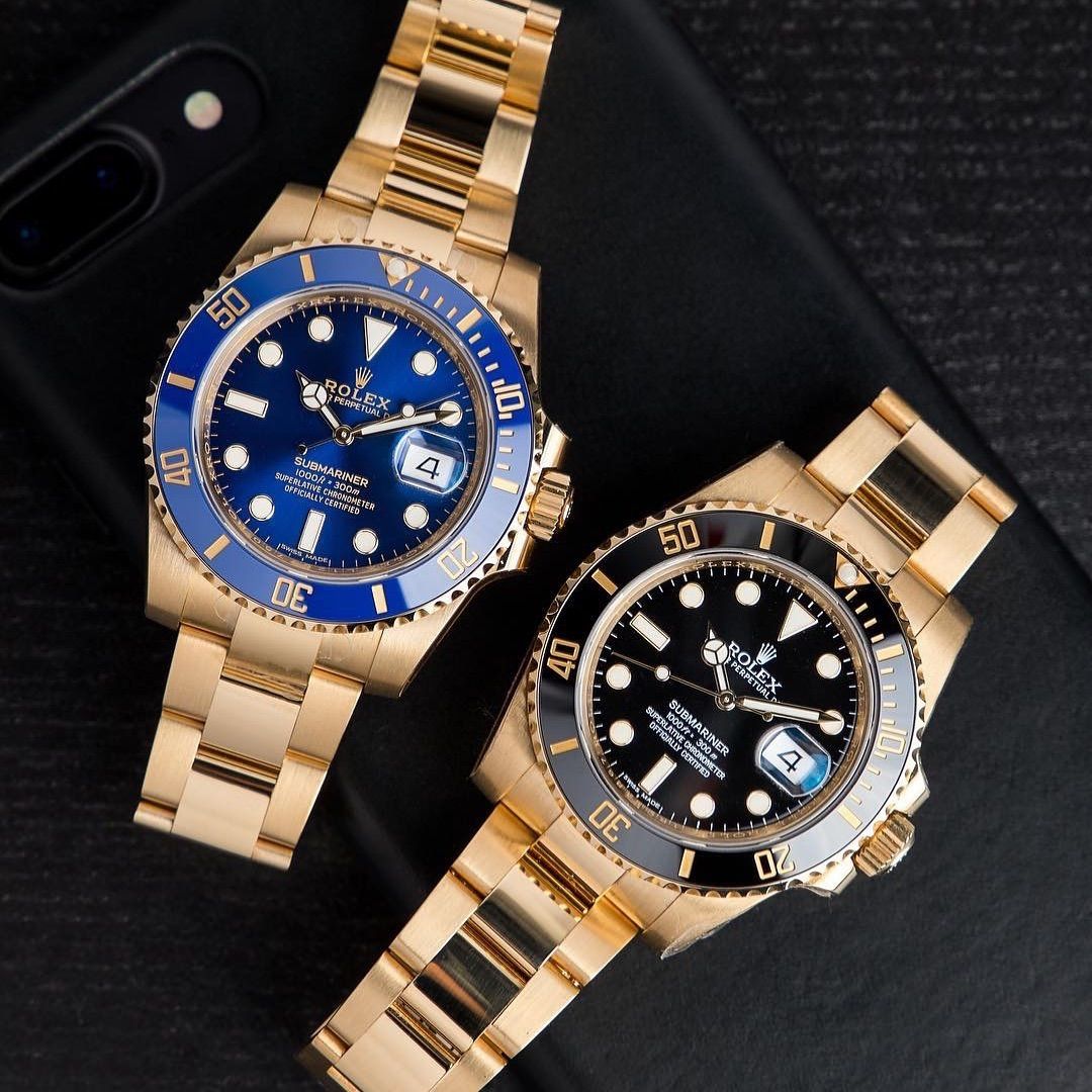 Kicking Off 2019 With Two Golden Submariners By Time4diamonds Blu Rolex Watches Rolex Second Hand Rolex