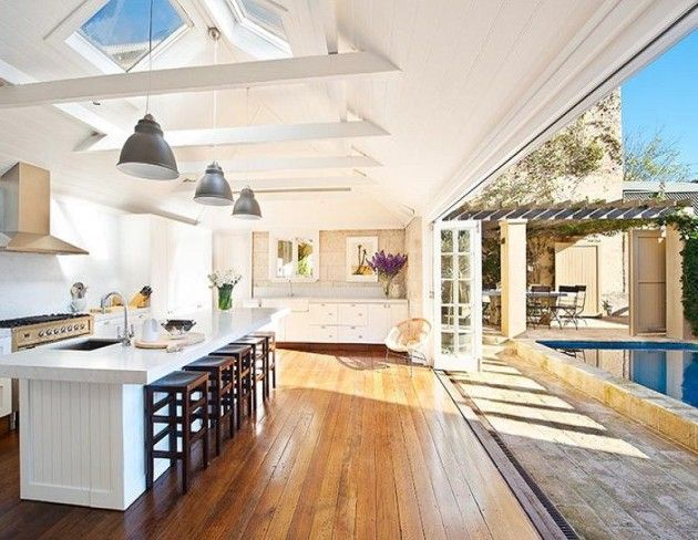 Wonderful Use Of Sliding Doors To Bring The Two Spaces As One Outdoor Kitchen Design Home