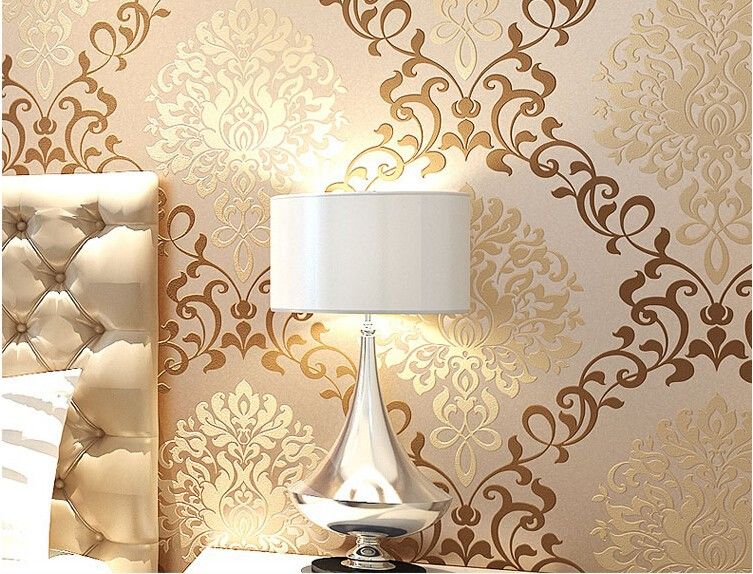 europe damask classical designs glitter wallpaper for wall in bedroom papel de parede 3d moderno-in Wallpapers from Home & Garden on Aliexpress.com | Alibaba Group Font Wallpaper, Gold Wallpaper Designs, Gold Damask Wallpaper, Wallpaper For Wall, Cheap Wallpaper, Glitter Wallpaper, Wallpaper Decor, Wallpaper Roll, Wallpaper Shops