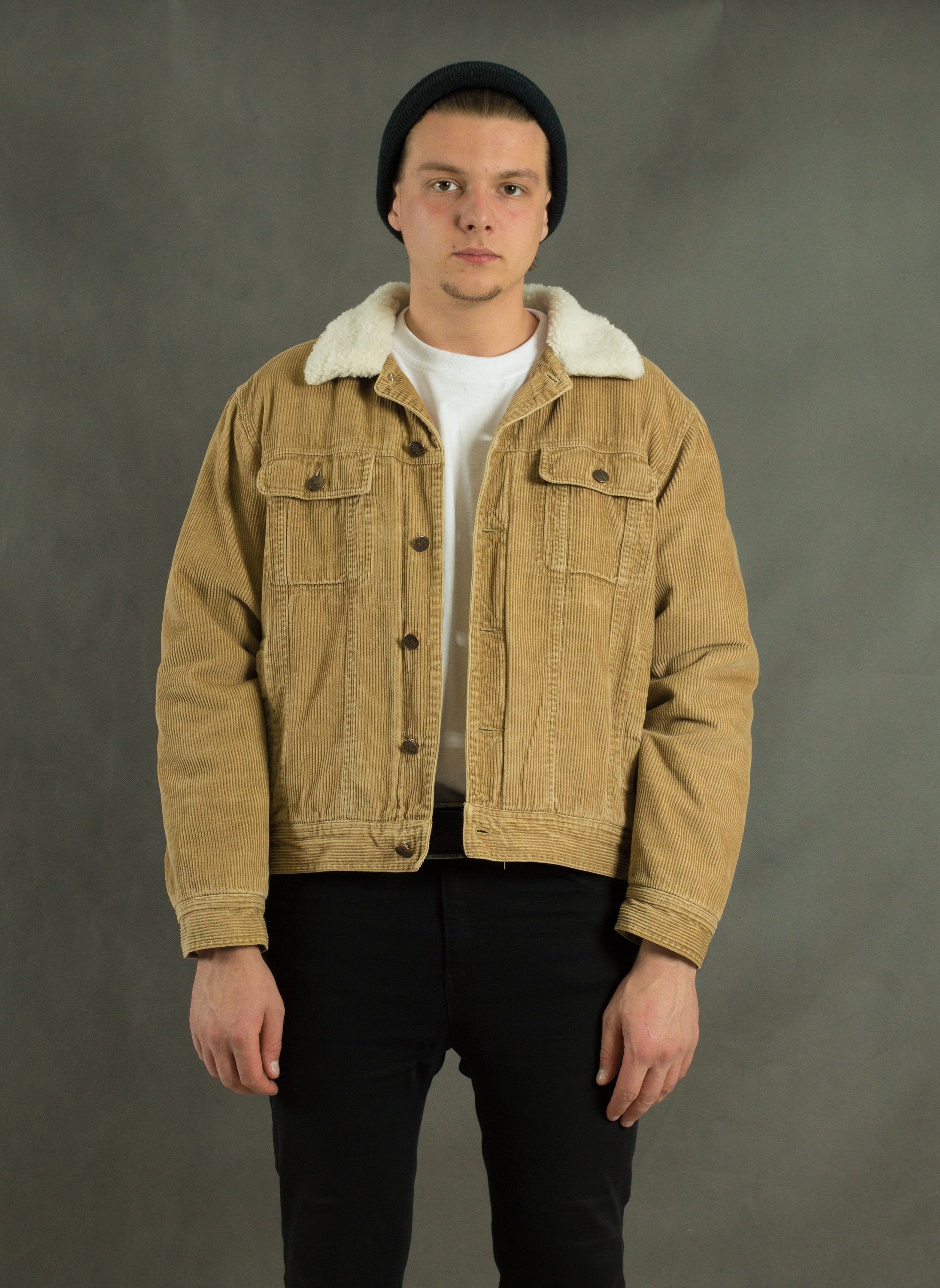 Mens Vintage Beige Corduroy Sherpa Trucker Jacket vintage 90s | Etsy