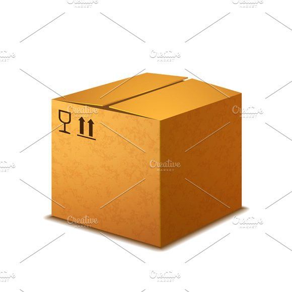 Download Bright realistic cardboard box | Cardboard box, Cardboard ...