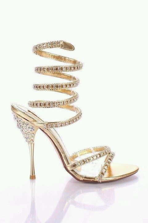 spiral silver heels