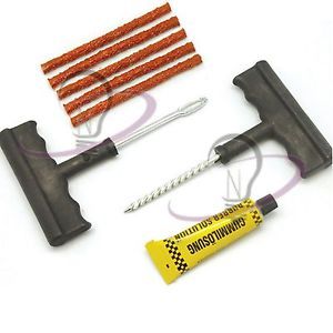 KIT RIPARA GOMME PER FORATURA AUTO MOTO RUOTA RIPARAZIONE PNEUMATICI TUBELESS