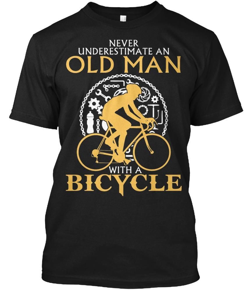 Never Underestimate an Old Woman with A Bicycle Cycling Funny T-Shirt ...