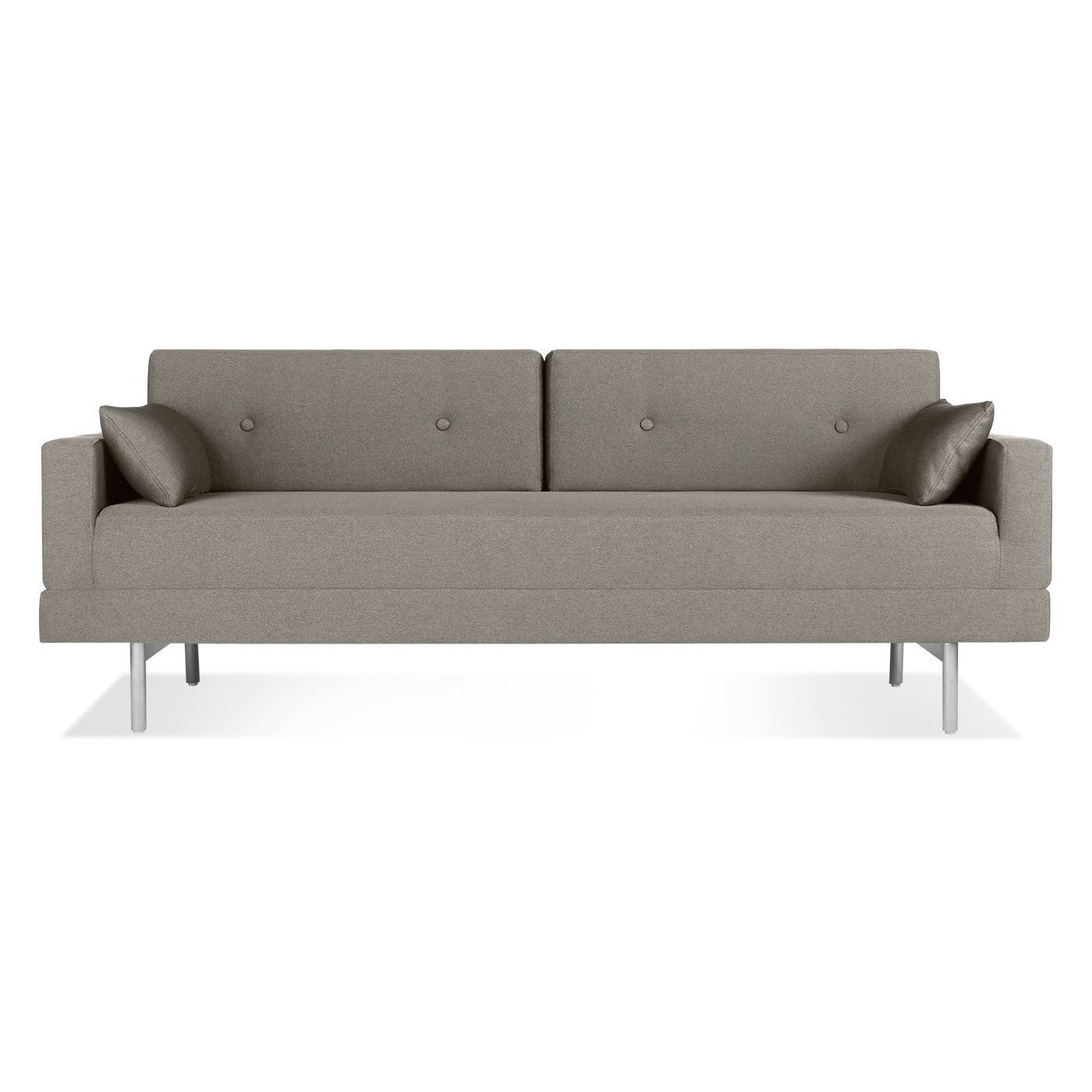 midcentury modern sleeper sofa in pebble or gun metal bludot sf