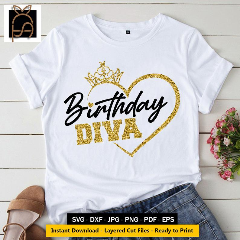 Download Birthday Diva SVG Birthday Woman svg Crown DIVA Birthday ...
