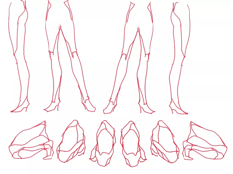 Anime girl legs drawing