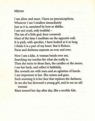 mirror poem sylvia plath wikipedia Mirror sylvia plath essays