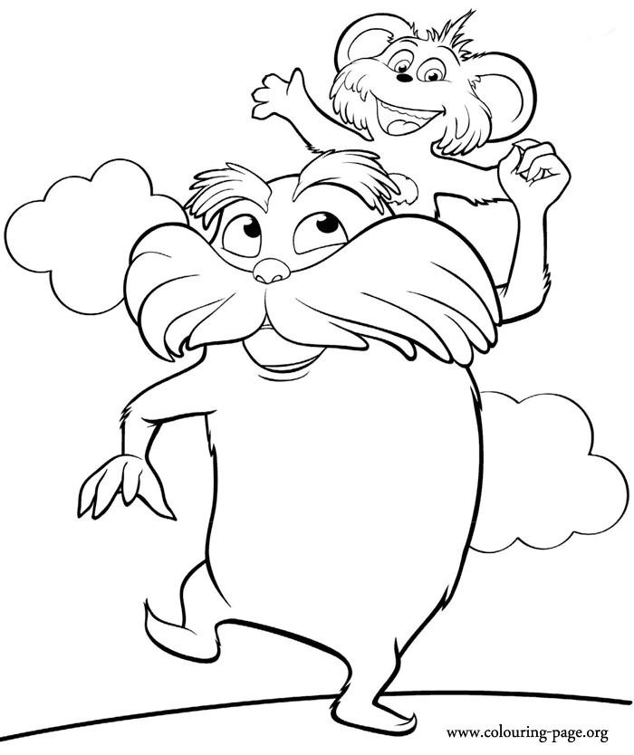 How About To Color This Beautiful Picture Of The Lorax With Pip On His Shoulders They Are Characters Upcoming Movie Have Fun
