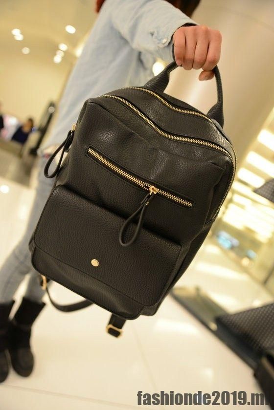 Schwarzes Leder Rucksäcke Satchel für Frauen Mode Teenager Schultaschen. schwarz… Mode 2019 Schwarzes Leder Rucksäcke Satchel für Frauen Mode Teenager Schultaschen. schwarz… Mode 2019