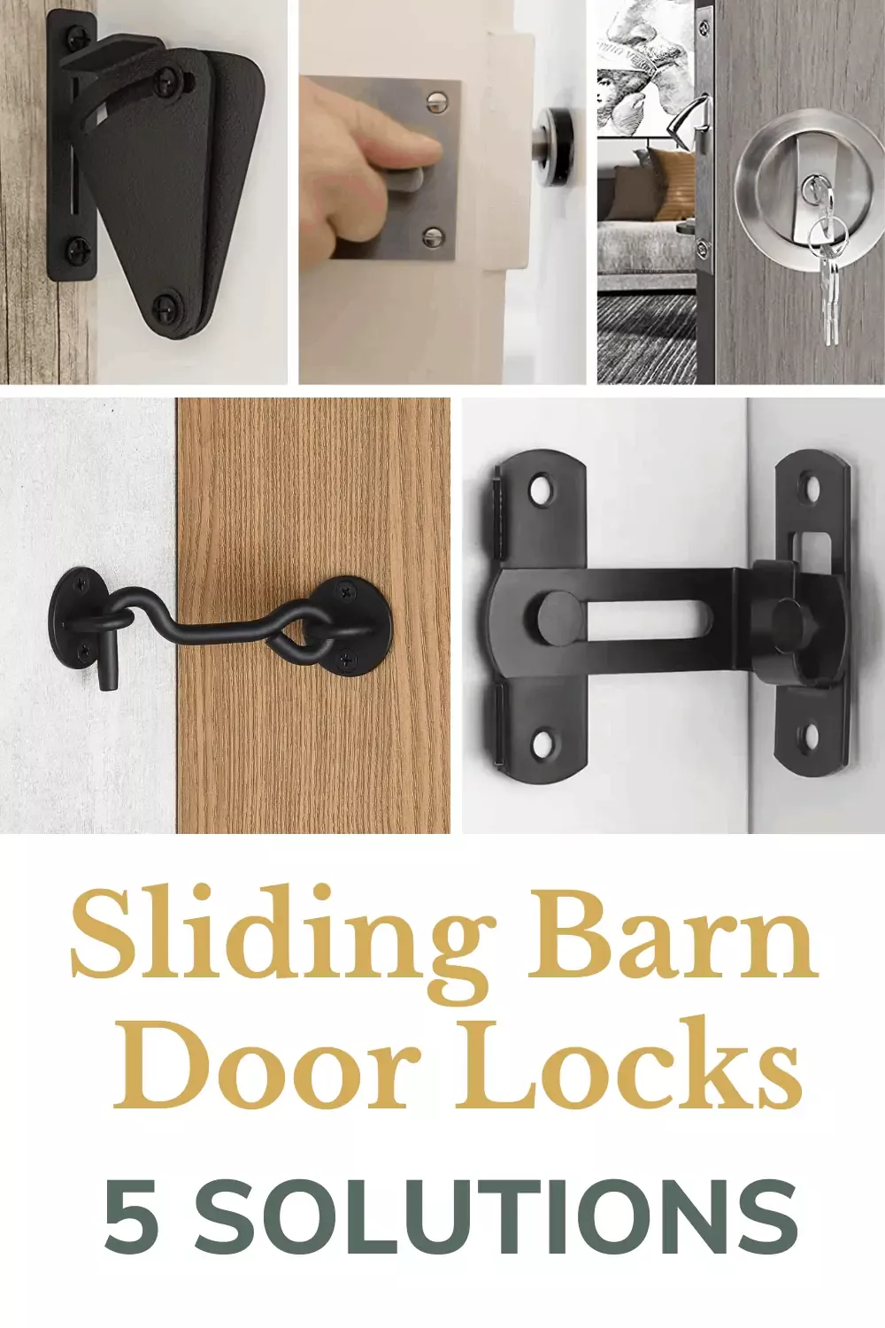 Barn doors are popular, but they aren't realistic if you can't lock them for privacy! Check out these 5 sliding barn door locks as a quick solution. Sliding Barn Door Lock, Barn Door Latch, Barn Door Locks, Sliding Door Handles, Barn Door Handles, Sliding Barn Door Hardware, Door Locks And Handles, Sliding Door Design, Bathroom Door Locks