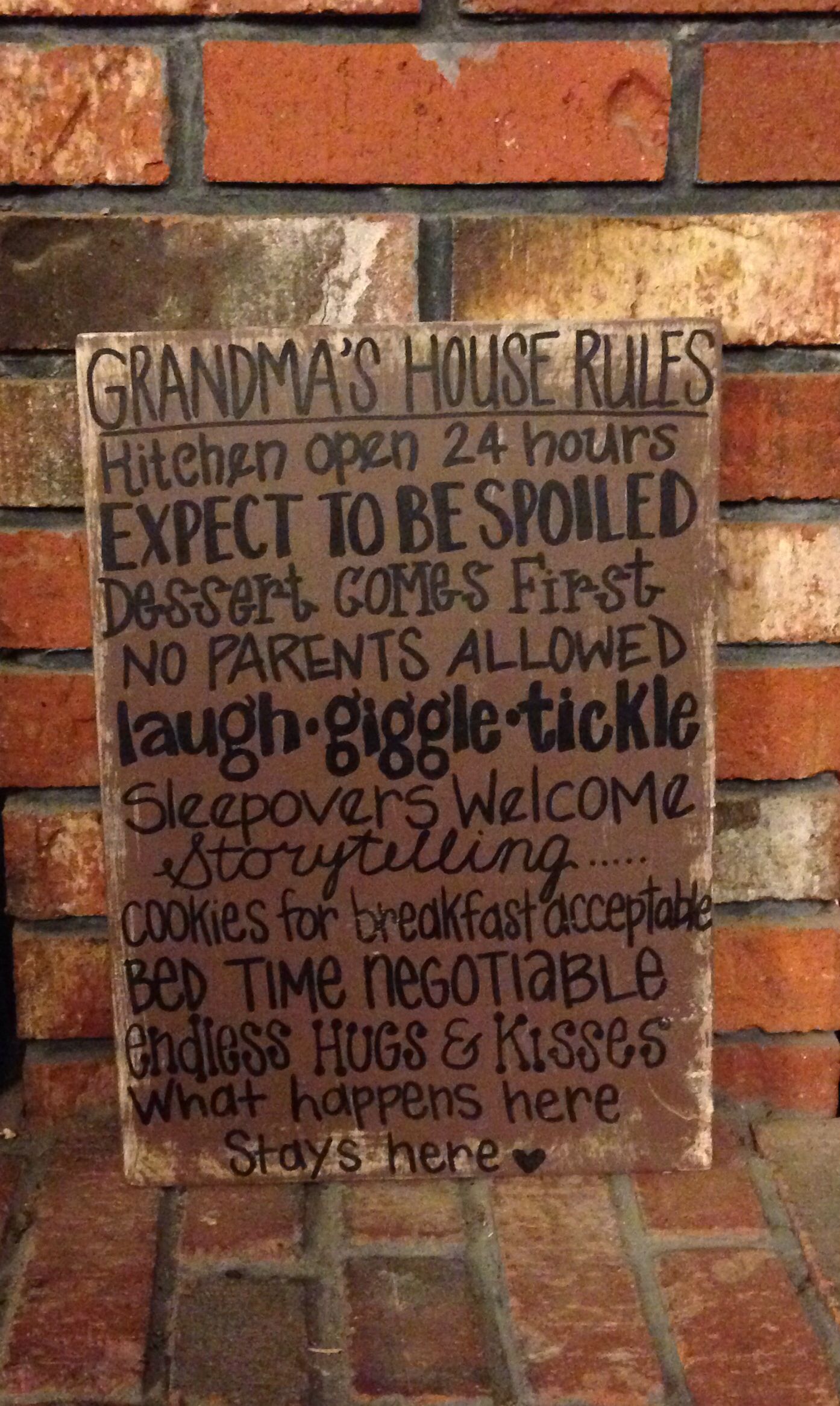 Grandmas house rules sign. Handmade. Primitive. Rustic. Home decor House rules sign, Grandmas