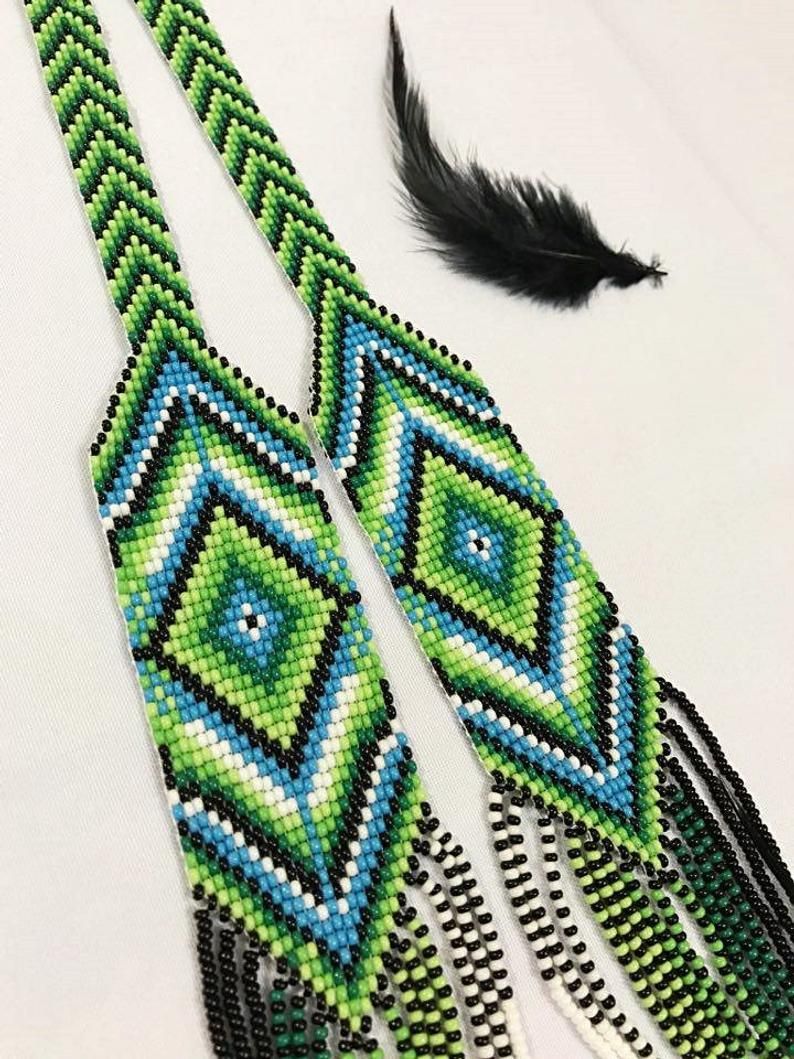 Wide Woods Bead Necklace Bead Loom Necklace Loom Bead | Etsy Loom Beaded Necklace, Wood Bead Necklace, Beaded Keychains, Beaded Bracelets, Loom Patterns, Cross Stitch Patterns, Style Patterns, Seed Beads Diy, Loom Beading