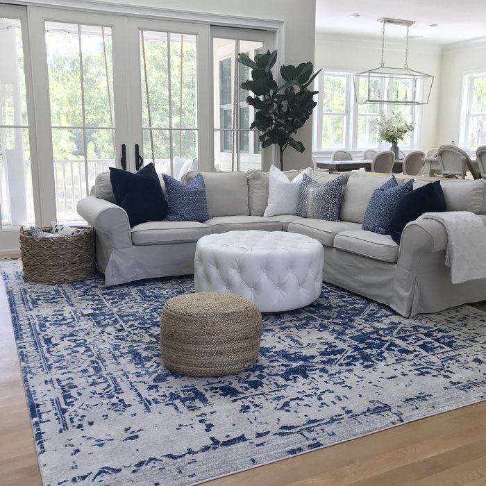 Hillsby Blue Area Rug & Reviews | AllModern | Blue rugs living room ...