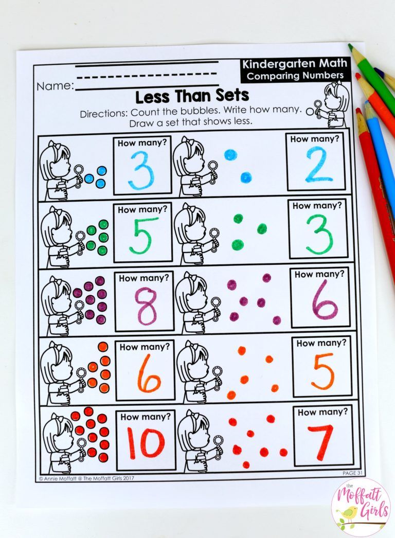 Kindergarten Math: Comparing Numbers