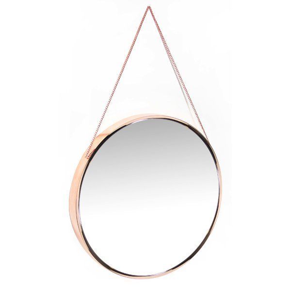 This Rhein Accent Mirror Is A True Piece Of Art Round Comes With Rose Gold Chain That Can Be Mirrors Wall Chains - Round Hanging Mirror Rose Gold This Rhein Accent Mirror Is A True Piece Of Art Round Comes With Rose Gold Chain That Can Be Mirrors Wall Chains - Round Hanging Mirror Rose Gold