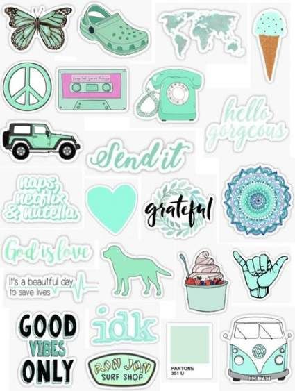 52+ Trendy wall paper green pastel tumblr | Green sticker, Printable ...