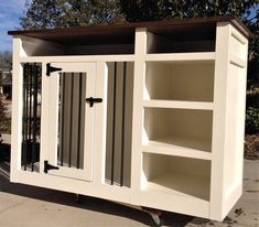 BUILD PLANS for Dog Kennel with Shelves DIY Dog Crate | Etsy Crate Tv Stand, Dog Crate End Table, Diy Dog Crate, Diy Tv Stand, Wood Dog Kennel, Wood Crate Shelves, Building A Dog Kennel, Tv Stand Plans, Cute Dog Beds