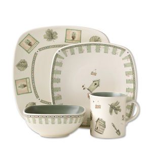 32 Piece Square Dinnerware Set Service For 8 Square Dinnerware