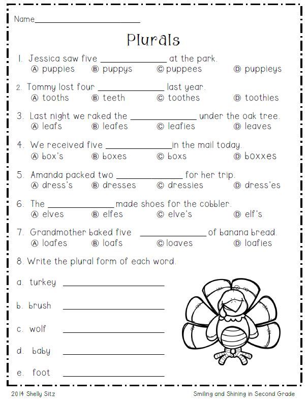 Plurals Freebie Teaching Blogs Free Math Worksheets Grammar Activities