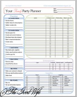 party planning worksheets