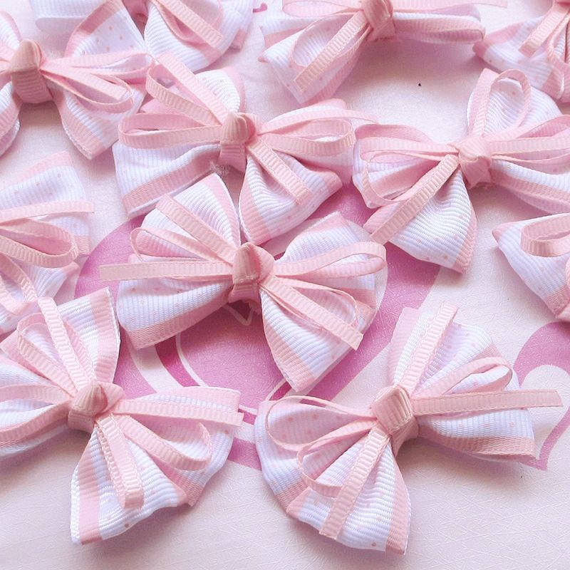 PINK color Grosgrain Ribbon Flowers Bows Wedding Appliques Supply DIY Craft - Crafts To Sell Blog