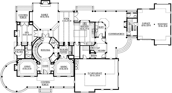Main Floor Plan For Chastoria Cove Plan M6725a3s 5 7815 Sq Ft 935 Sq Ft 3 Car Garage 3 Stories With 5 Bedrooms House Plans Floor Plans House Floor Plans