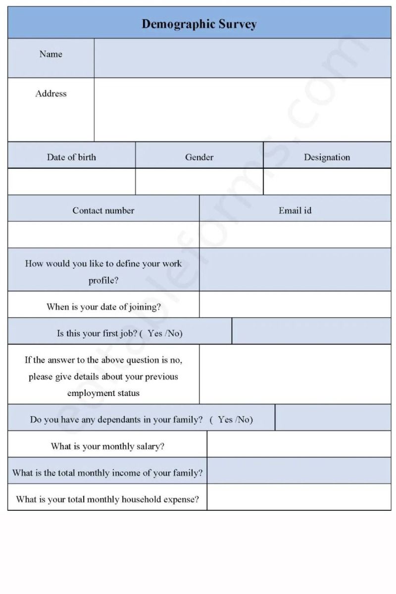 Demographic Survey Form