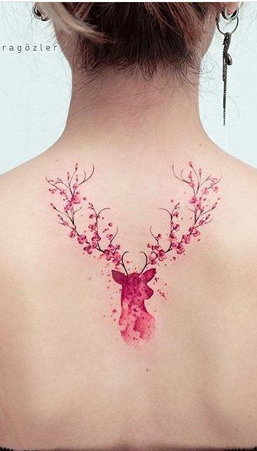 tattoo designs, tattoo ideas, tattoos for women small, tattoo ideas unique, small tattoos, small tattoos with meaning Small Tattoos With Meaning, Tattoos For Women Small, Deer Tattoo Meaning, Wolf Tattoos, Body Art Tattoos, Tatoos, Pink Tattoos, Pink Tattoo Ink, Antler Tattoos