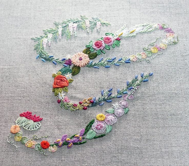 mille fiori alphabet k embroidery keka alfabetos letter embroidery