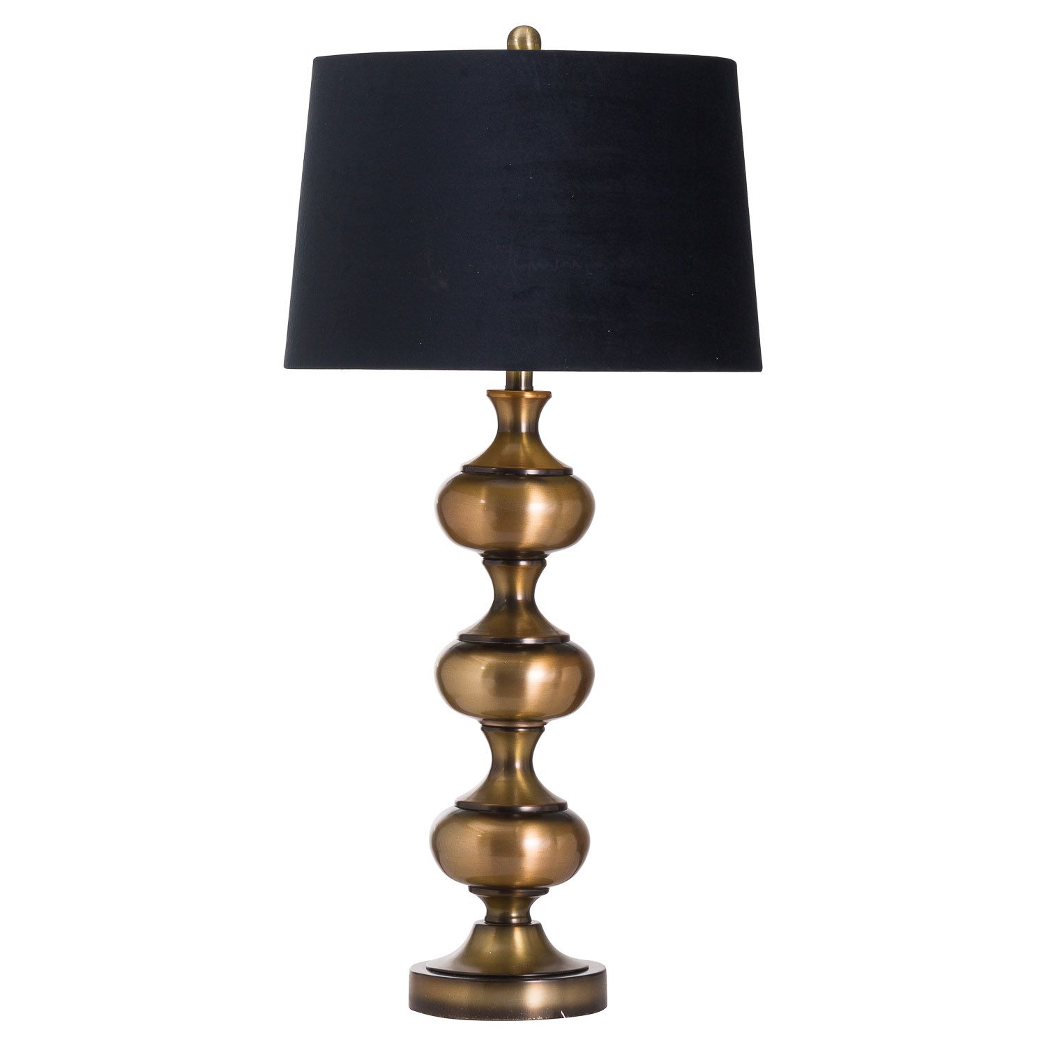 Hill Interiors Santiago Bronze Table Lamp With Black Velvet Shade