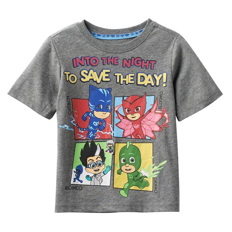 PJMASKS Heroes Boys Toddler Long Sleeve Tee T-Shirt Grey