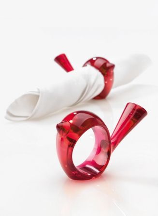 Koziol Napkin Ring Rabbit Hazel Orange Grey Transparent Koziol Napkin Ring Rabbit Hazel Orange Grey Transparent