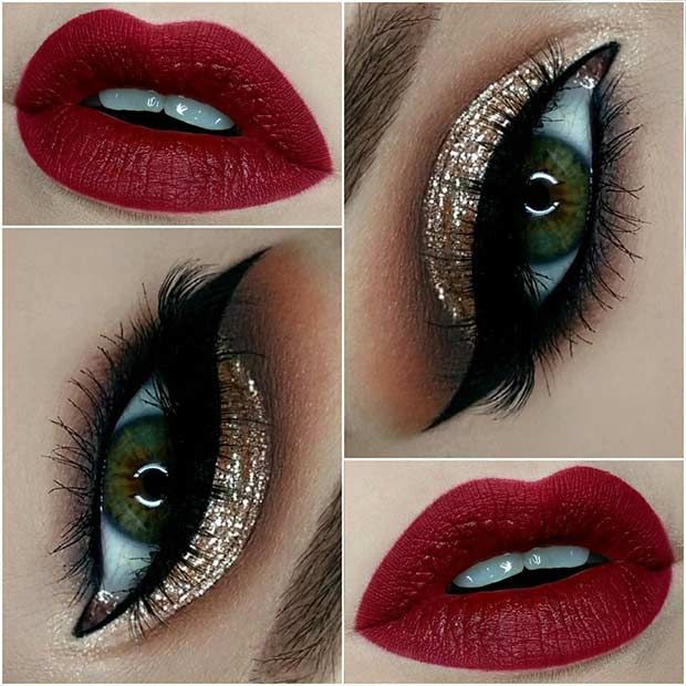 43 Christmas Makeup Ideas To Copy This Season Red Lip Makeup