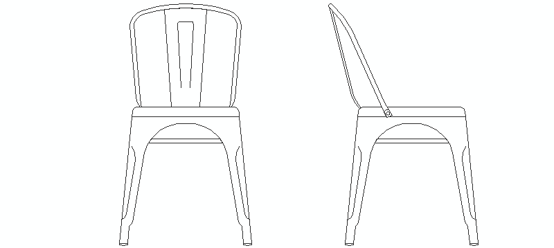 silla a tolix en alzado bloques autocad de sillas de diseñadores
