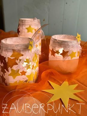 Sternenlaterne, DIY KINDER; Lichterglanz, Sterne, Kindergarten. Licht #laternebastelnkinder