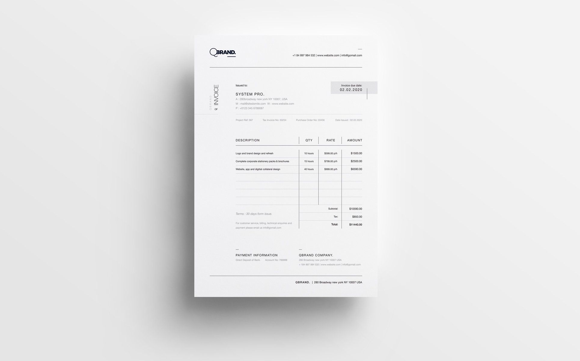 clean simple minimal invoice template pinterest print templates