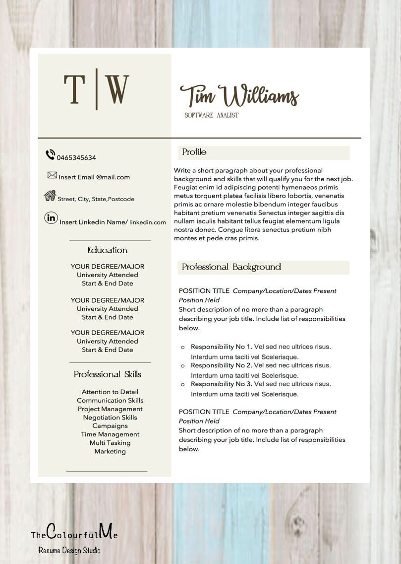 minimalist resume template cv design teacher resume template word