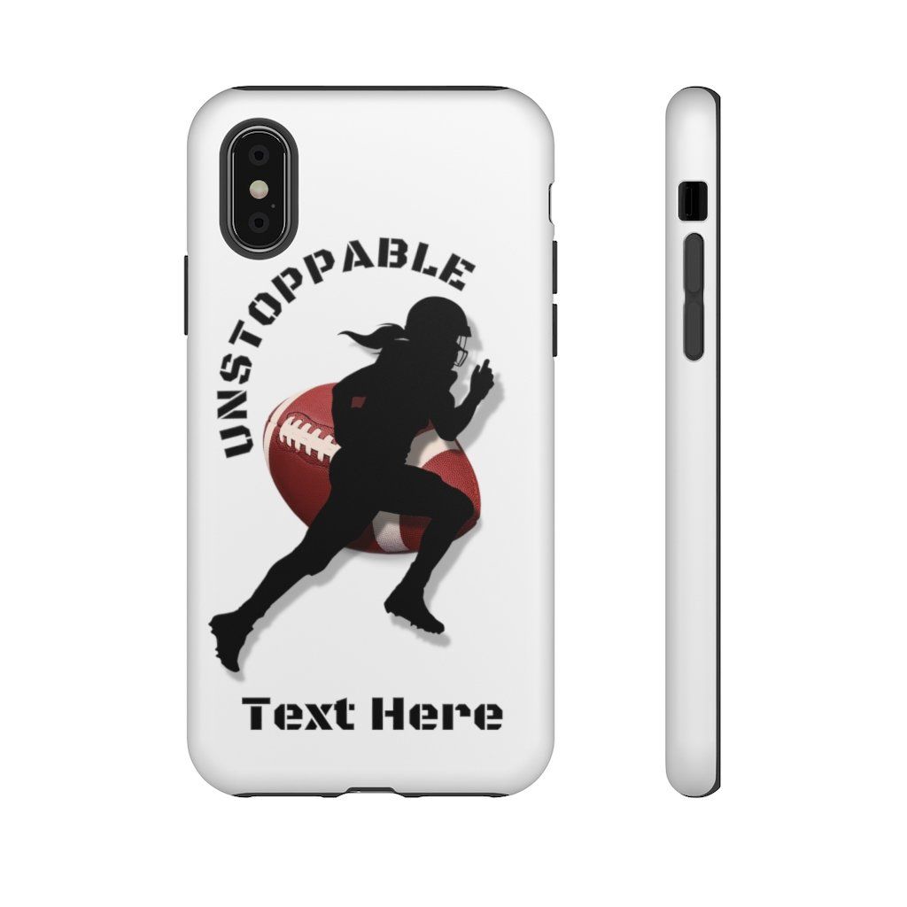 The Gridiron Girl Cell Phone Case is for the girl who needs a cell phone cover as tough as she is! Accessorize your phone without sacrificing security with Customized Cell Phone Tough Cases! You already know you're UNstoppable, now everyone else will too. Just add your own text and you are ready to go. Dual layer case for extra durability and protection Impact resistant Polycarbonate outer shell Photographic print quality Clear, open ports for connectivity Cell Phone Covers, Phone Cases, Iphone 8 Plus, Iphone 11, Football Girls, Gridiron, The Cell, Dual Layer, Samsung Cases