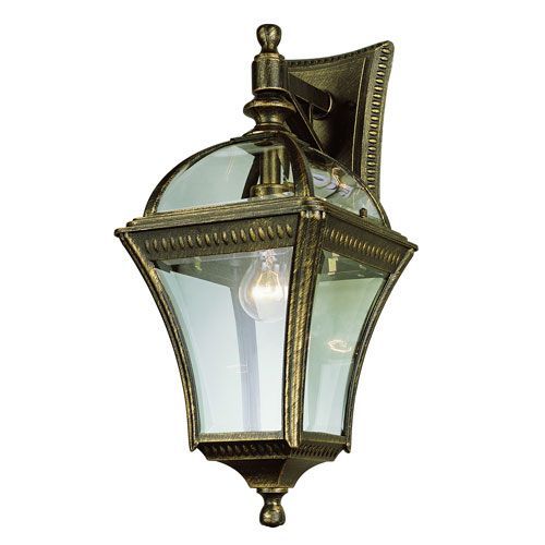 Traditional Black Down Lantern Outdoor Wall Light One Lamp Lantern.