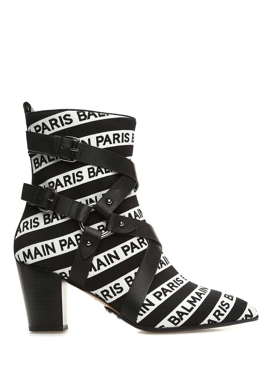 Balmain Siyah Beyaz Kadin Siyah Beyaz Logo Baskili Kadin Bot 605704 Beymen Bot Balmain Kadin