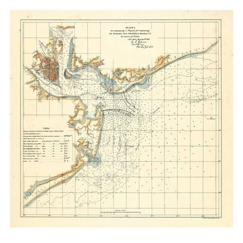 giclee print 1878 charleston harbor chart south carolina charleston harbor chart 11524