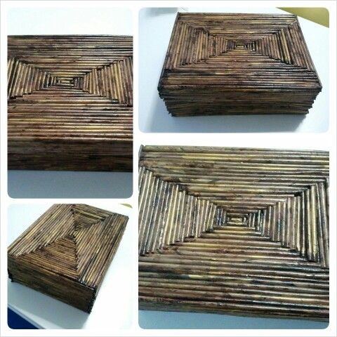 Caja Realizada Con Papel De Periodico Reciclado Cestería Cesteria Con Periodicos Manualidades Recicladas