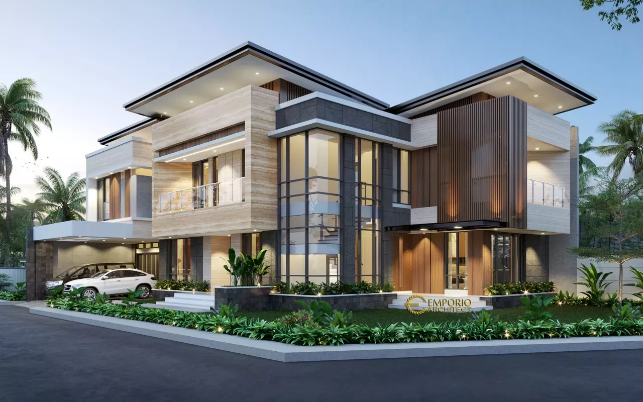Desain Rumah Modern 2 Lantai Ibu Febry di Jayapura, Papua Home Fashion, Mansions, House Styles, Home Decor, Decoration Home, Manor Houses, Room Decor, Villas, Mansion