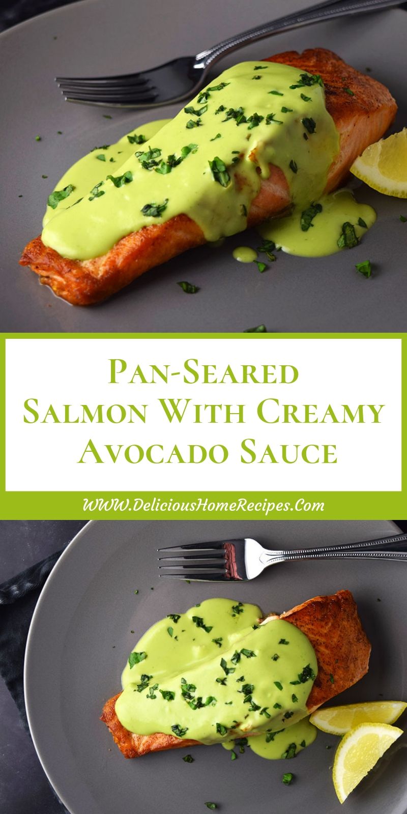 Pan Seared Salmon With Creamy Avocado Sauce Seared Salmon Pan Seared Salmon Creamy Avocado Sauce