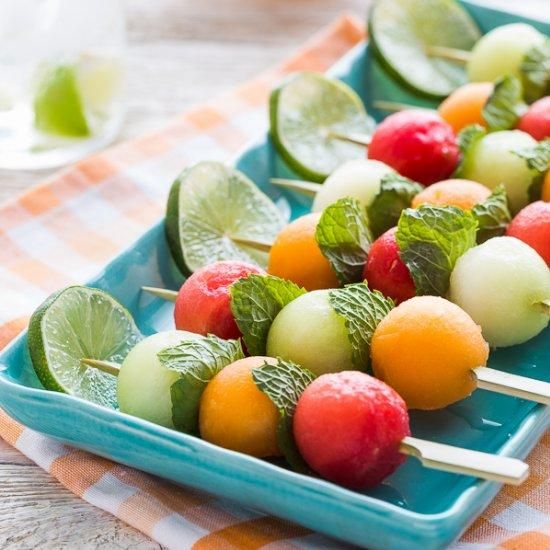 Minted Melon Balls Melon kabobs, Food, Kabobs Minted Melon Balls Melon kabobs, Food, Kabobs