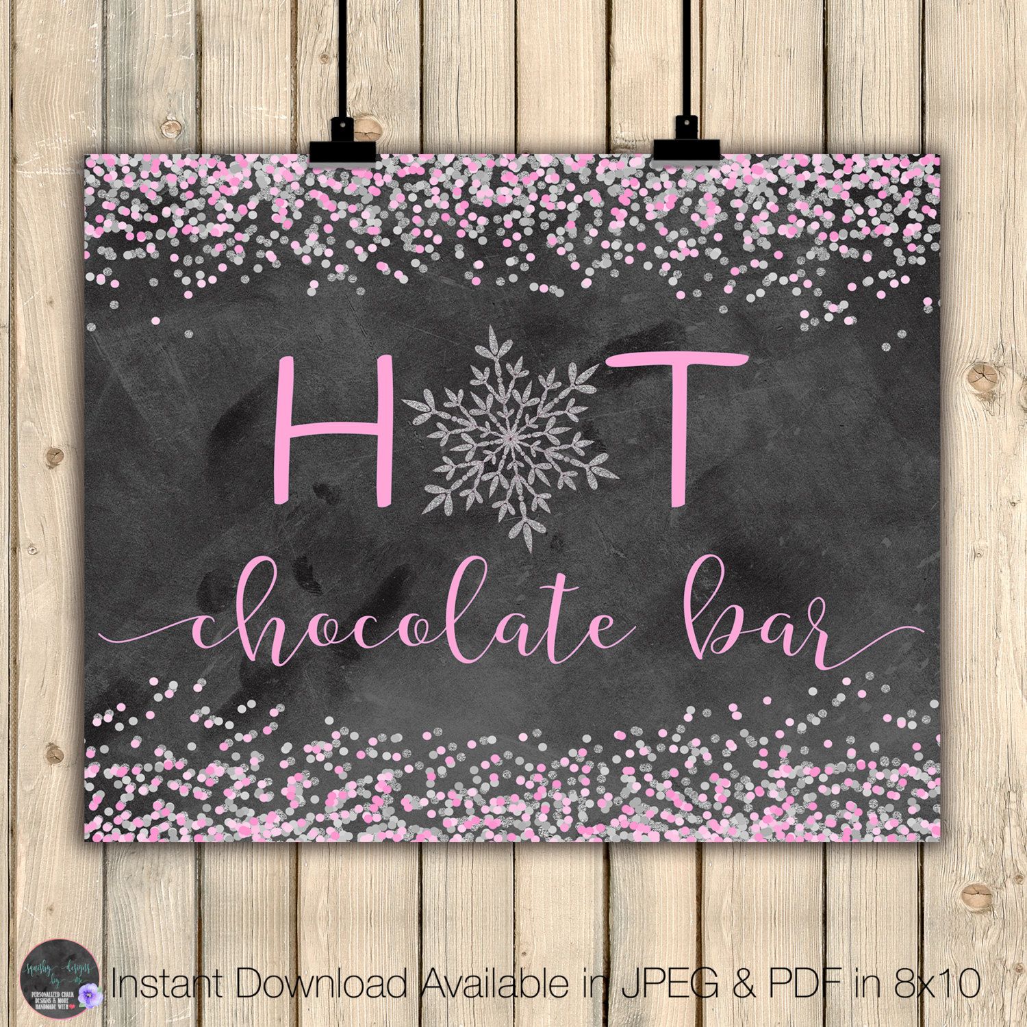 Hot Chocolate Bar Sign, Winter Wedding Sign, Winter Onederland Party Hot Chocolate Bar Sign, Winter Wedding Sign, Winter Onederland Party